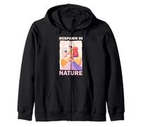 Mountaineer with rucksack in the mountains Gaming Zip Hoodie