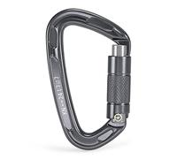 mountaineering buckle， Outdoor 24KN Twist Locking Gate Carabiner Auto Lock D-ring Buckle Climbing Rappelling Canyoning Hammock Clip(Deep Yellow)