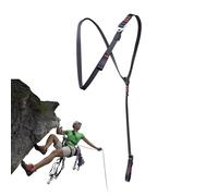 Mountaineering Chest Harness - Black Red Nylon Adjustable Rock Climbing Gear, Heavy Duty Tree Climbing Harness, Ergonomic Safety Straps with Quick Release Buckles, Shock Absorbing Anti Slip Design | M