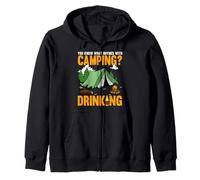 Mountaineers Campfire Drinking Beer Vintage Camping Camper Zip Hoodie