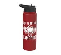 Mountaineers Life is Better At The Campfire Tent Camping Stainless Steel Insulated Water Bottle