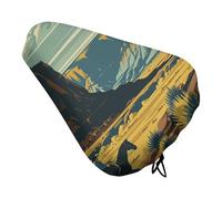 Mountains And Deserts Bike Seat Cover with Drawstring Bicycle Saddle Rain Dust Cover UV Protection Bike Seat Cushion Shield for Women Men City Mountain