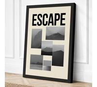 Mountains and Escape Canvas Wall Art Print 36x24 Inch