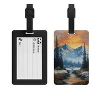 Mountains and Forests with A Sunset Luggage Tags Bag Travel Tag