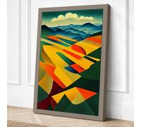 Mountains and Geometry Canvas Wall Art Print 30x20 Inch