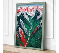 Mountains and Red Passage Canvas Wall Art Print 30x20 Inch