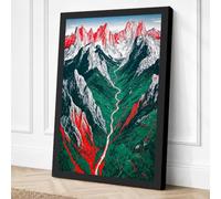 Mountains and Red Passage Canvas Wall Art Print 36x24 Inch