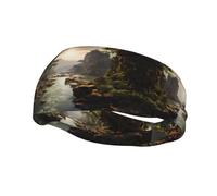 Mountains and Rivers Fashionable Sports Sweat Absorbing Headband for Running Fitness Elastic Breathable All Season Use