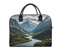 Mountains And Rivers Laptop Tote Bag Casual Travel Handbag Multi Pocket Shoulder Bags for Work Travel