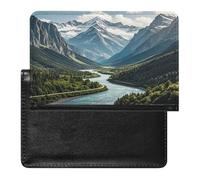 Mountains And Rivers Passport Holder with Card Slots Portable Passport Cover Compact Waterproof Passports Protector