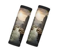 mountains and rivers Print 2 Pack Luggage Handle Wraps for Suitcase, Soft Grips Travel Tag Covers, for Car Carry-On Bag