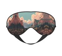 Mountains and Rivers Print Satin Sleep Mask & Eye Mask | Deep Dream Sleep Masks for Women & Men | Soft Sleeping Eye Mask to Nourish Skin