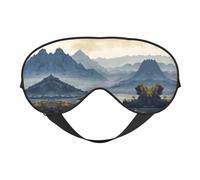 Mountains and Rivers Print Satin Sleep Mask & Eye Mask | Deep Dream Sleep Masks for Women & Men | Soft Sleeping Eye Mask to Nourish Skin