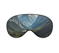 Mountains and Rivers Sleep Mask Light Block-Out Eye Mask for Side Sleeper Pressure-Free Soft Night Blindfold with Adjustable Strap Breathable Sleep Eye Cover for Travel