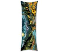 Mountains And Waters Body Pillow Cover, 50x150cm Long Pillowcase with Zipper Closure Pillow Case, Velvet Long Bolster Pillowcase Pregnancy Maternity Nursing Back and Neck Support Cushion Covers n-755