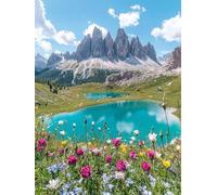Mountains and Waters Paint by Numbers for Adults, Flower Paint by Numbers Crystal Art Christmas, Canvas Kits with Acrylic Paint, Hobbies for Adults Women, Home Wall Decor (Frameless 20x28in) U-756