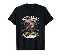 Mountains Animals Memories Beaver Hunting Scene T-Shirt