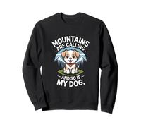 Mountains Are Calling And So Is My Dog Retro Adventure Sweatshirt