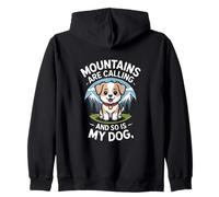Mountains Are Calling And So Is My Dog Retro Adventure Zip Hoodie