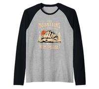 Mountains are Calling, but Where is My Phone. Funny Indoorsy Raglan Baseball Tee