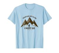 Mountains are Calling I Must Go - Adventurer's Creed T-Shirt, Men, Baby Blue, 3XL