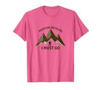 Mountains are Calling I Must Go - Adventurer's Creed T-Shirt, Men, Pink Heather, 3XL
