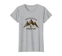 Mountains are Calling I Must Go - Adventurer's Creed T-Shirt, Women, Heather Grey, 3XL