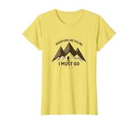Mountains are Calling I Must Go - Adventurer's Creed T-Shirt, Women, Lemon, 3XL