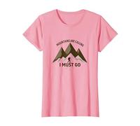 Mountains are Calling I Must Go - Adventurer's Creed T-Shirt, Women, Pink, 3XL