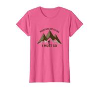 Mountains are Calling I Must Go - Adventurer's Creed T-Shirt, Women, Pink Heather, 3XL