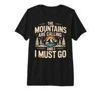Mountains are Calling & I Must Go Retro 80s 90s Vibe Premium T-Shirt