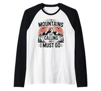 Mountains are Calling & I Must Go Retro 80s 90s Vibe Raglan Baseball Tee