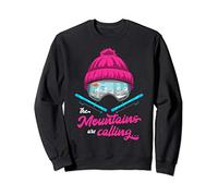 Mountains Are Calling Ski Goggles Skier Apres Ski Ladies Sweatshirt