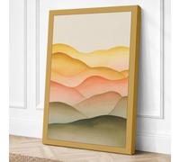 Mountains at Horizon Canvas Wall Art Print 24x16 Inch (61 x 41 cm)