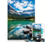 Mountains at Lake Nature 1000 Piece Jigsaw Puzzles for Adults Jigsaw Brain Play Relax Mind Sharp Edge Premium Gift (38x52cm)