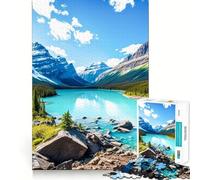 Mountains at Lake Nature 1000 Piece Jigsaw Puzzles for Adults Jigsaw Fine Logic Toy Quiet Fun Neat Edge Memorable Gift (38x26cm)