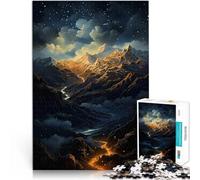 Mountains at night Puzzle for teenagers 1000 Pieces Challenging Game and Family Play for is ideal as a gift for the whole family 38x26cm