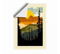 Mountains at Sunrise Scandinavian Unframed Wall Art Print A3 (42×29.7cm), Wall Decor for Living Room, Bedroom, Office & Home, Art Gift