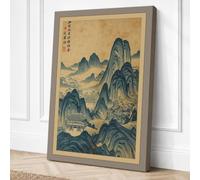 Mountains at Timeless Dusk Canvas Wall Art Print 36x24 Inch | Ready to Hang, Gallery Wrapped, Fade-Resistant Inks, Securely Packaged, UK Made