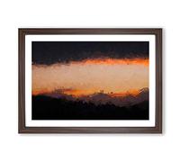Mountains Beneath The Clouds in Abstract Framed Print | A2 Walnut Framed Wall Art | Ready to Hang | Abstract Landscape Picture | Living Room Bedroom Lounge Office