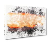 Mountains Beneath The Clouds Watercolour Canvas Print | Gallery Wrapped 30mm Frame Wall Art | 30x20 inches | Ready to Hang | Modern Landscape Picture | Living Room Bedroom Lounge Office