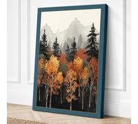 Mountains Beyond Birch Canvas Wall Art Print 30x20 Inch