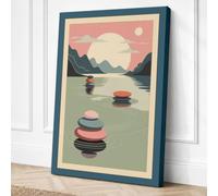 Mountains Beyond Still Waters Canvas Wall Art Print 24x16 Inch (61 x 41 cm)