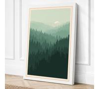 Mountains Beyond the Forest Canvas Wall Art Print 18x12 Inch
