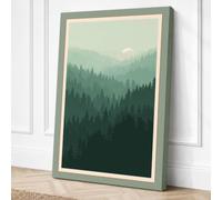 Mountains Beyond the Forest Canvas Wall Art Print 24x16 Inch