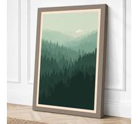 Mountains Beyond the Forest Canvas Wall Art Print 24x16 Inch (61 x 41 cm)