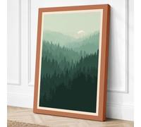 Mountains Beyond the Forest Canvas Wall Art Print 24x16 Inch (61 x 41 cm)
