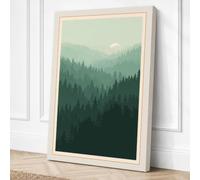 Mountains Beyond the Forest Canvas Wall Art Print 36x24 Inch