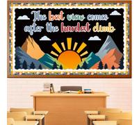 Mountains Bulletin Board Decorations, Moving Mountain Motivational Classroom Decoration Mountains Positive Sayings Accents Cutouts Back to School Library Office Wall Chalkboard Decor for Teacher