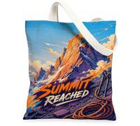 Mountains Canvas Tote Bag for Women, Adventure Outdoor Ropes Skyline Summer Orange Washable Reusable Graphic Tote Bag Ideas, Orange, 13x15 Inch